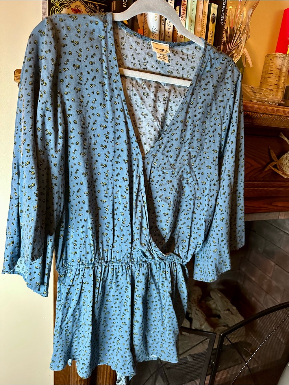 NATURAL LIFE Blue Floral Wrap Romper
